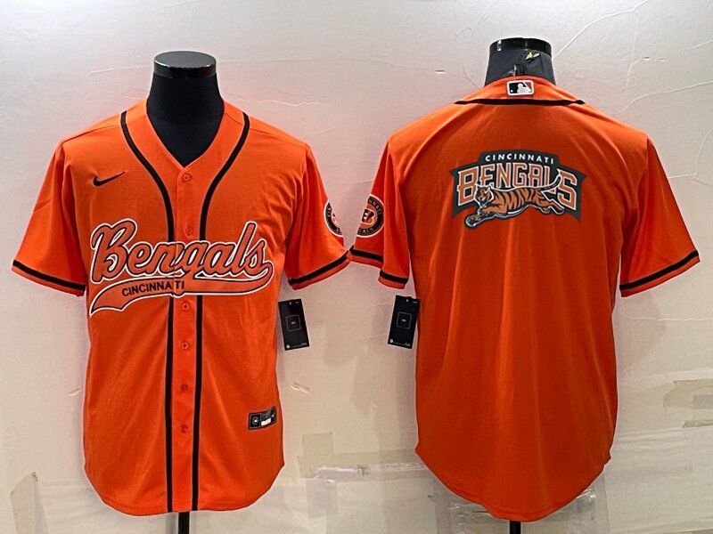 Men Cincinnati Bengals Blank Orange 2022 Nike Co branded NFL Jersey2
